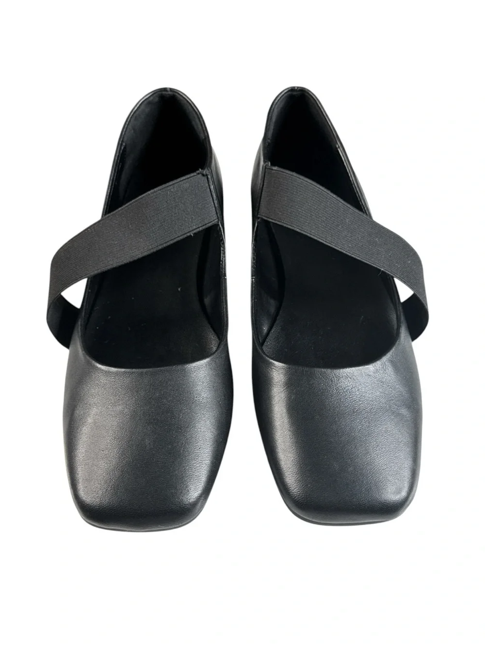 BLONDO BRIELLE BLACK LEATHER WATERPROOF SQUARE TOE BALLET FLATS SIZE 9
